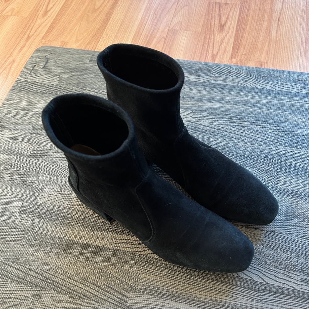 Stuart Weitzman Black Ankle Boots Suede